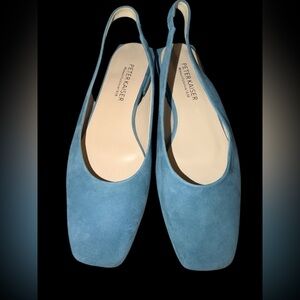 Peter Kaiser BRAND NEW never worn blue SUEDE slingFlats for Women size 37